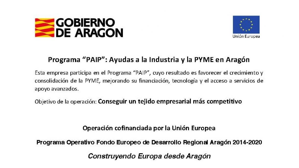 KINTECH INGENIERIA OBTIENE FINANCIACIÓN DEL PROGRAMA PAIP, DE AYUDAS A LA INDUSTRIA Y A LA PYME EN ARAGÓN